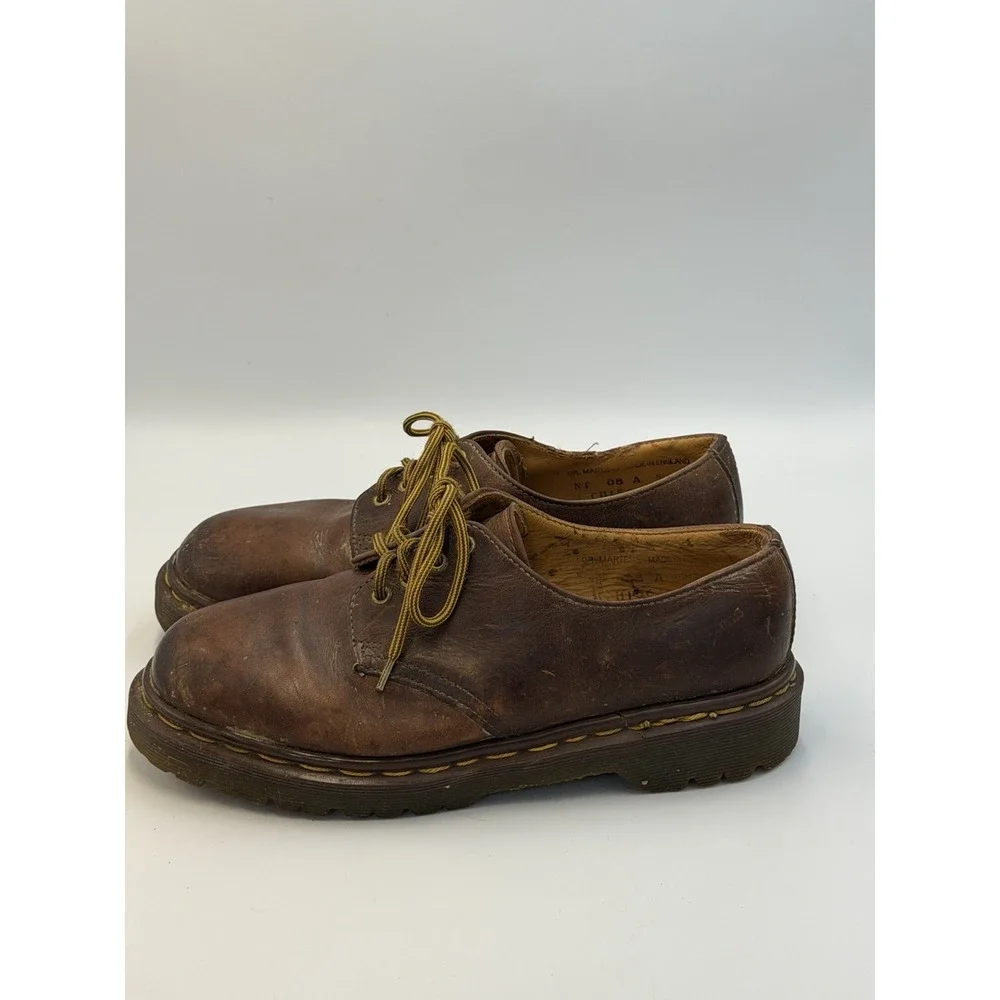 Vintage Dr Martens Made England 4 Eye Oxford Shoes Brown Leather UK 5